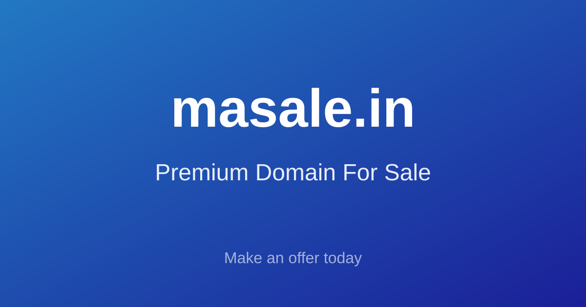 masale.in — Bring the Heat